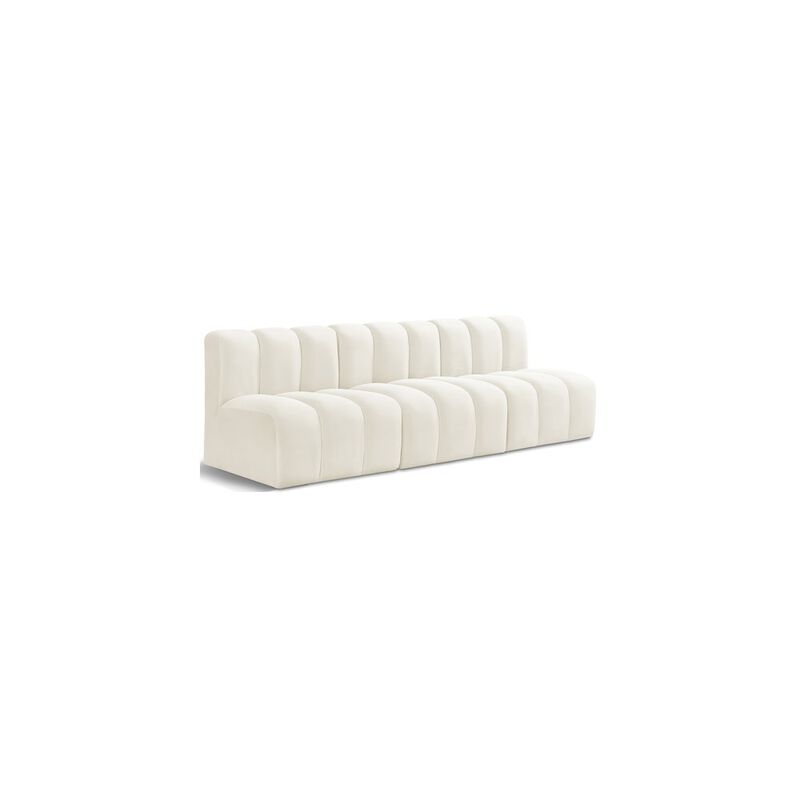 Meridian Furniture Arc Cream Velvet Modular Sofa