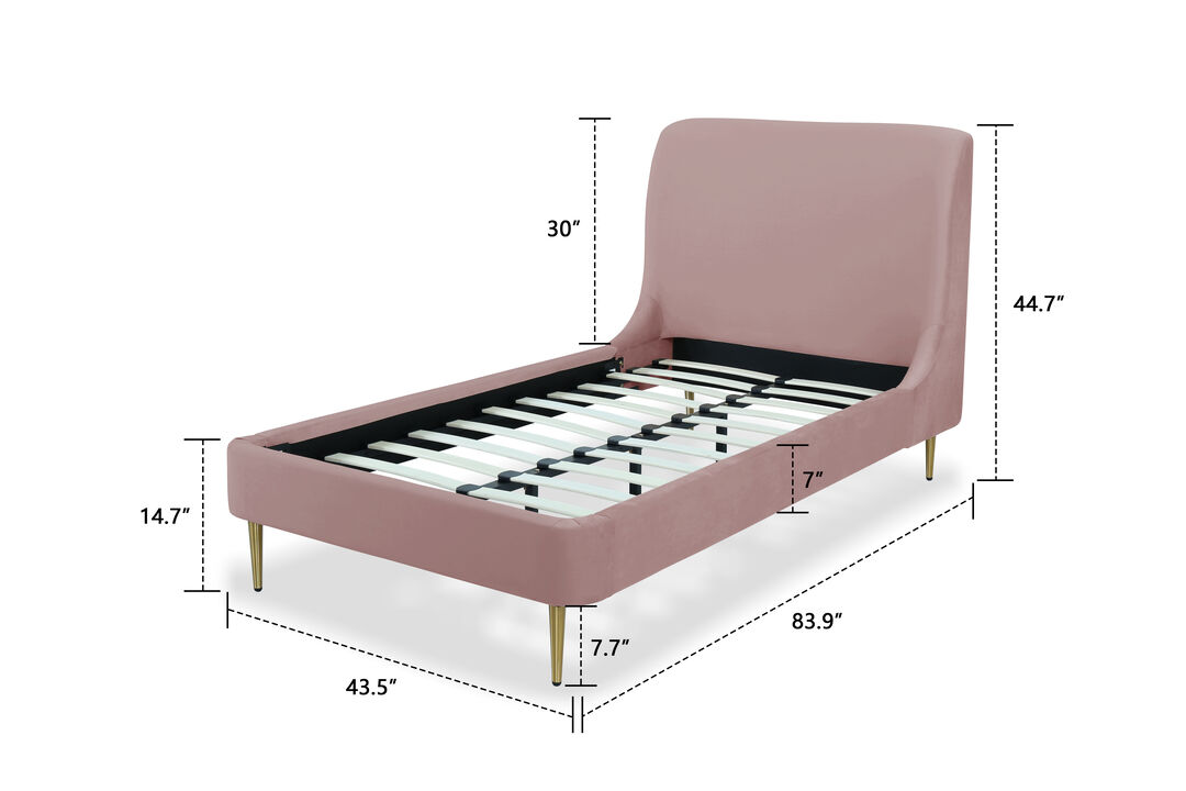 Heather Twin Bed in Blush