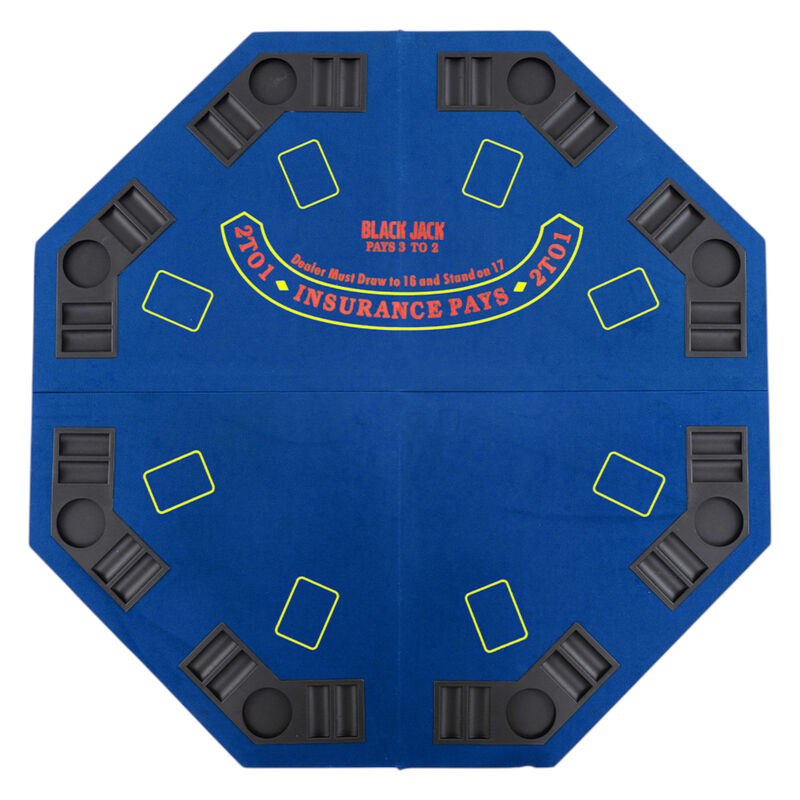 Portable 8 Player Poker Table Top with Built In Cup Holders and Chip Trays image number 0