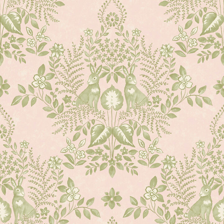 Cottontail Toile Pink & Chartreuse Peel & Stick Wallpaper