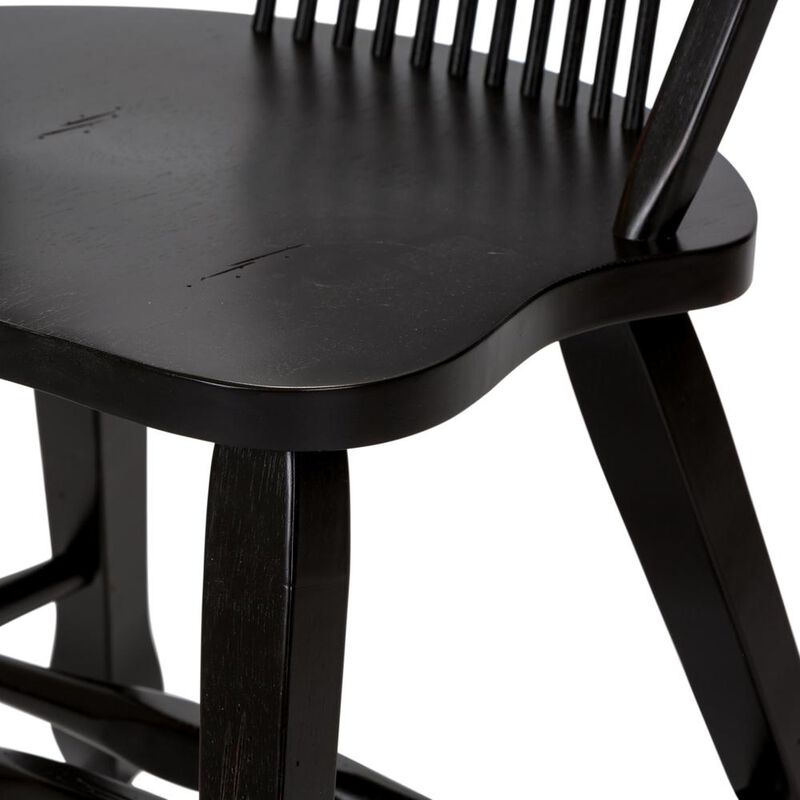 Liberty Furniture Treasures Sheaf Back Side Chair - Black-Set of 2 in Rustic Oak image number 4