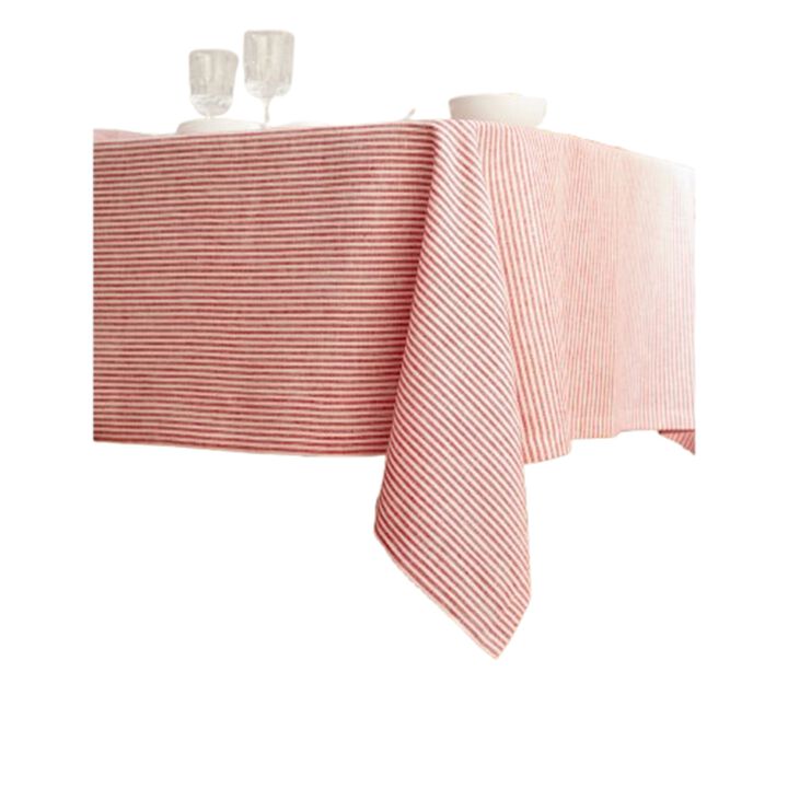 Solino Home 100% Pure Linen Tablecloth - Narrow Stripe