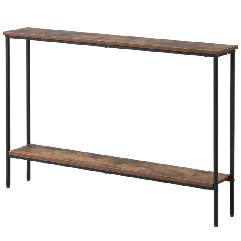Hivvago 44 Inch Console Table with Shelf with Dual Anti-Tipping Kits