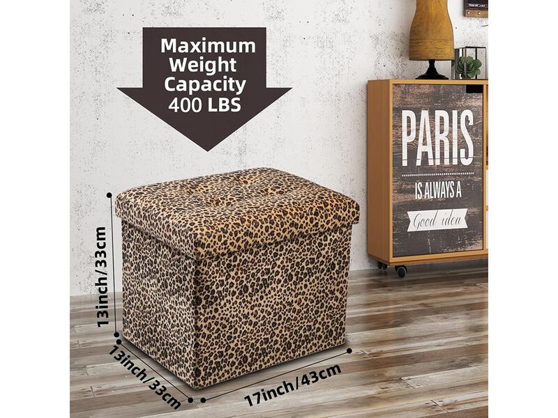 eMOUSE Storage Ottoman Bench Foldable Footrest