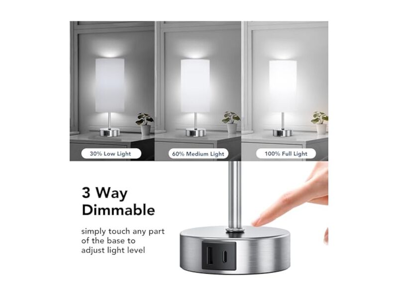 Dimmable Touch Control LED Modern Nightstand Lamp For Living Room Bedroom image number 2