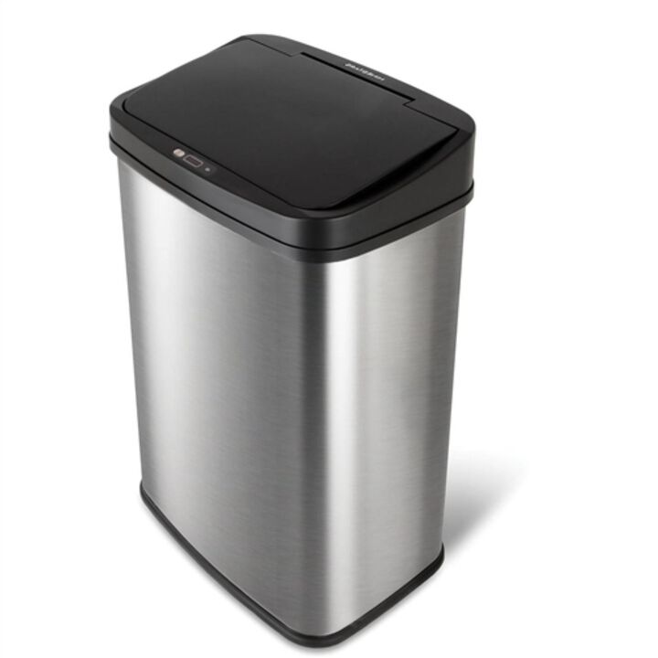 Top 13 Gallon Stainless Steel Kitchen Trash Can with Motion Sensor Lid