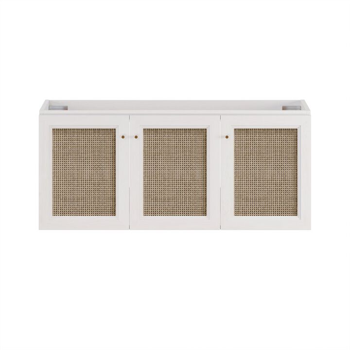 Classe 48" Wall-Mounted Bathroom Vanity in White Oak without Sink Top