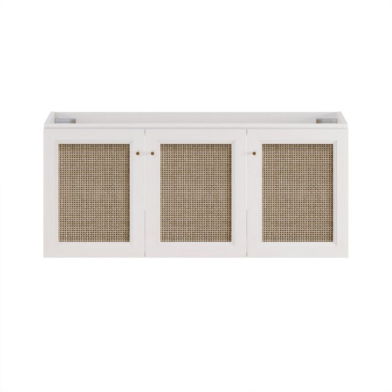 Classe 48" Wall-Mounted Bathroom Vanity in White Oak without Sink Top image number 0