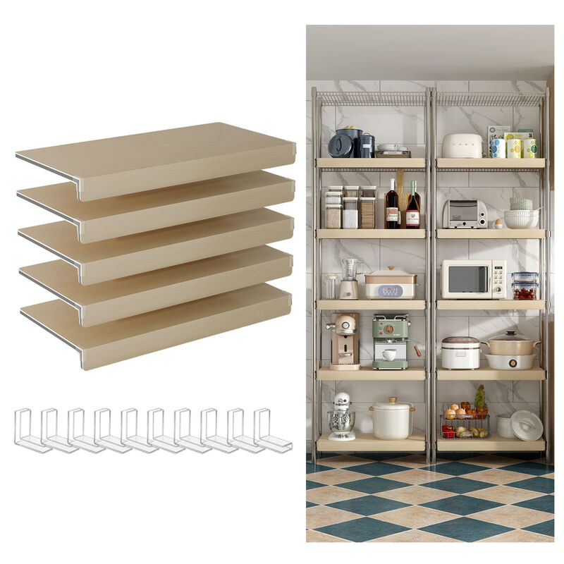 ELEMENT ACE 5 Pack Foamed PVC Wire Shelf Covers Removable Wire Rack Covers for Closet, Pantry, Cabinet, Bathroom and Kitchen Shelving Decoration image number 3