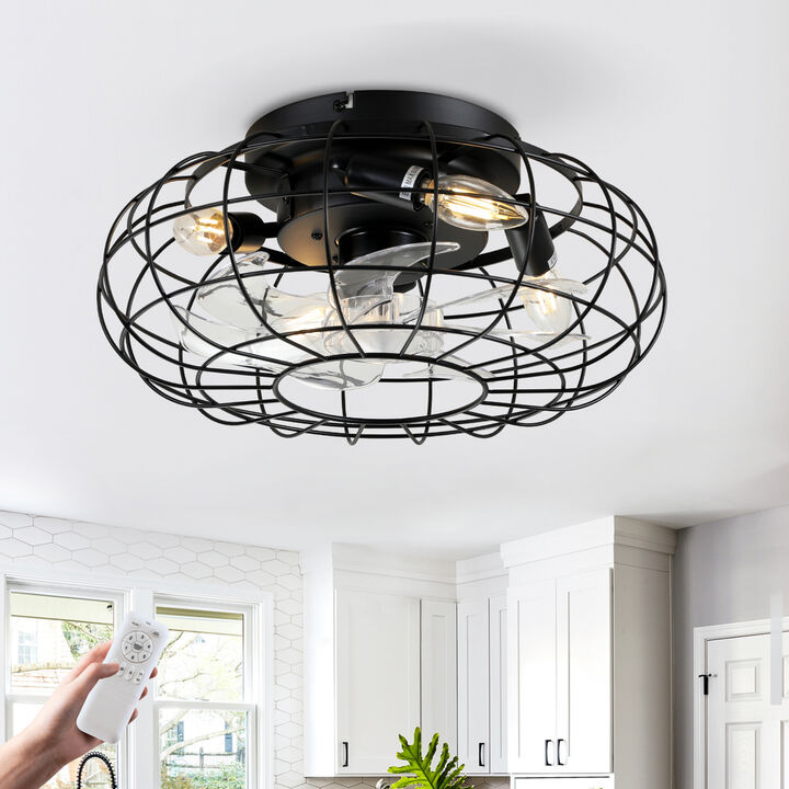 ELEMENT ACE Low Profile Bladeless Ceiling Fan with Integrated Light Kit and Remote Control for Modern Home Cooling