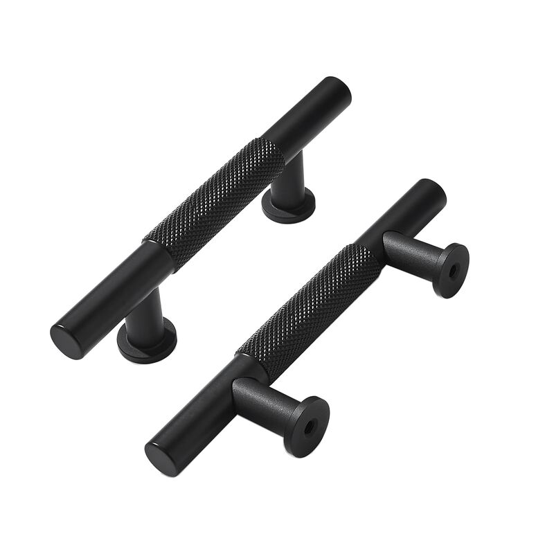 Khtumeware 10 Pack 3 Inch(76mm) Drawer Handles Knurled Matte Black Cabinet Pulls Kitchen Hardware for Cabinets and Cupboards