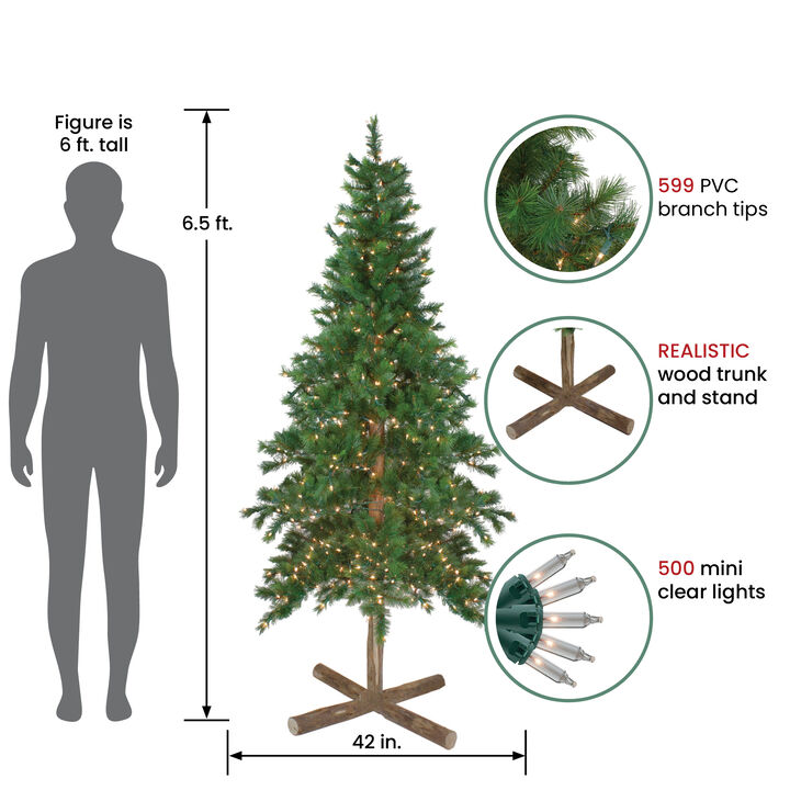6.5' Pre-Lit Slim Royal Alpine Artificial Christmas Tree - Clear Lights