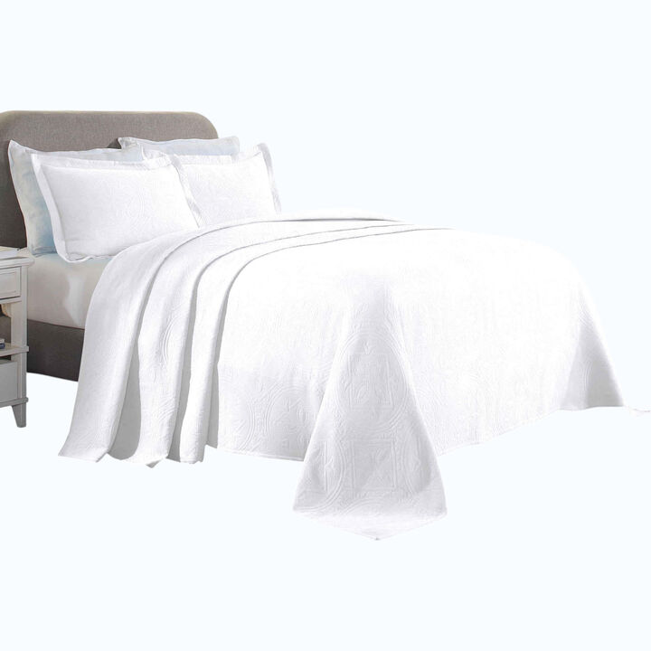 Lightweight Cotton Bedspread Set 3-Piece, Celtic Circle Patterned Matelasse