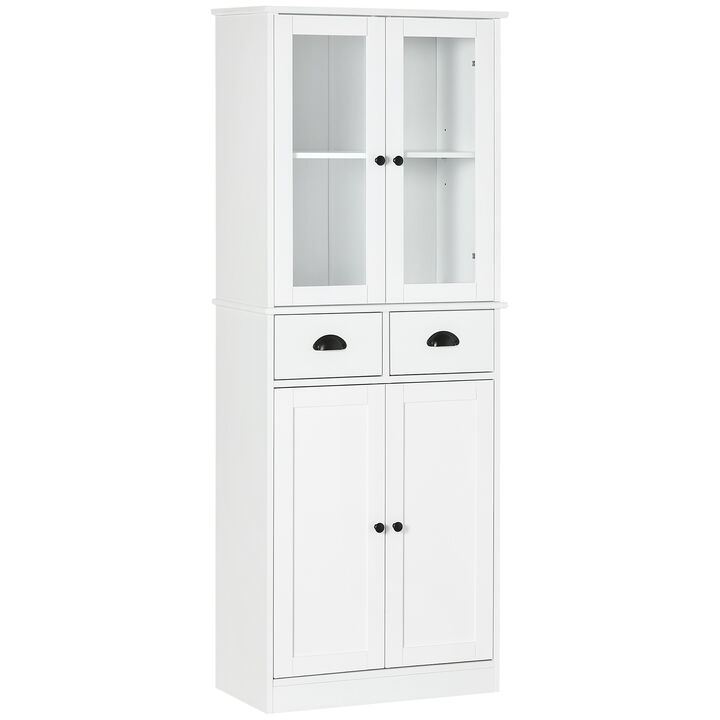 Kitchen Pantry, 4-tier Storage Cabinet with Soft Close Doors, Adjustable Shelves