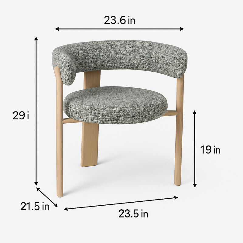 Upholstered 3-leg Wood-look Metal Frame 2pc Dining Chairs image number 2