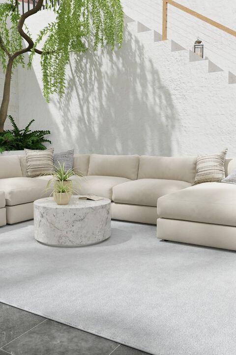 Finley T6046 Ivory 1'6" x 1'6" Sample Rug by Thom Filicia
