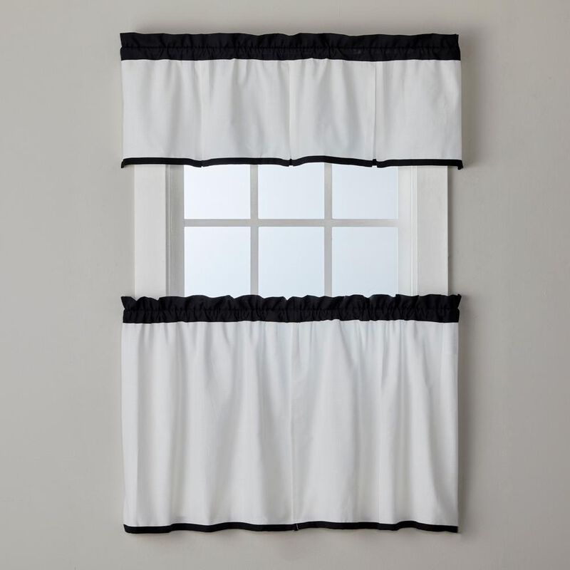 SKL Home By Saturday Knight Ltd Marrisa Curtain Tier Pair - 2-Pack - 56X24", Black