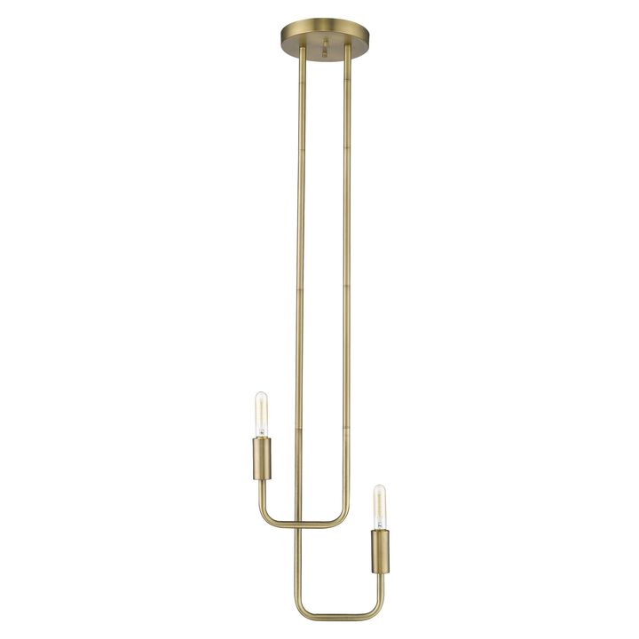 Hivvago Perret 2-Light Aged Brass Pendant