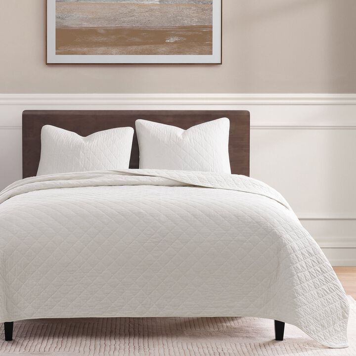 Cotton Comfort Twin White Quilt Set