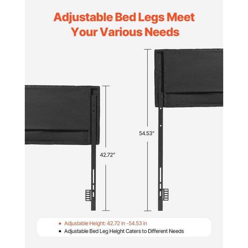 Adjustable Queen Headboard, Diamond Tufted Upholstered Bed Backboard, Black image number 4