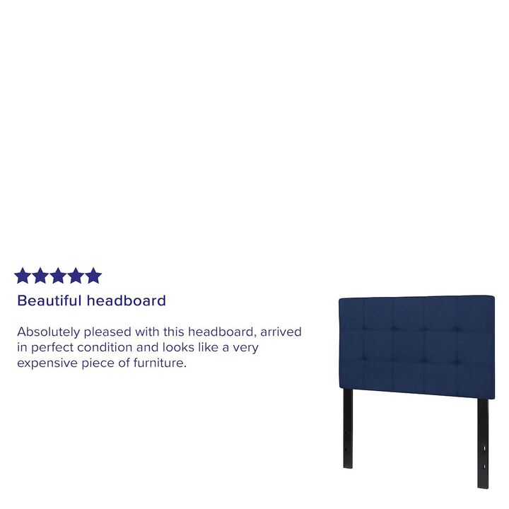 Flash Furniture Tufted Upholstered Twin Size Headboard in Navy Fabric