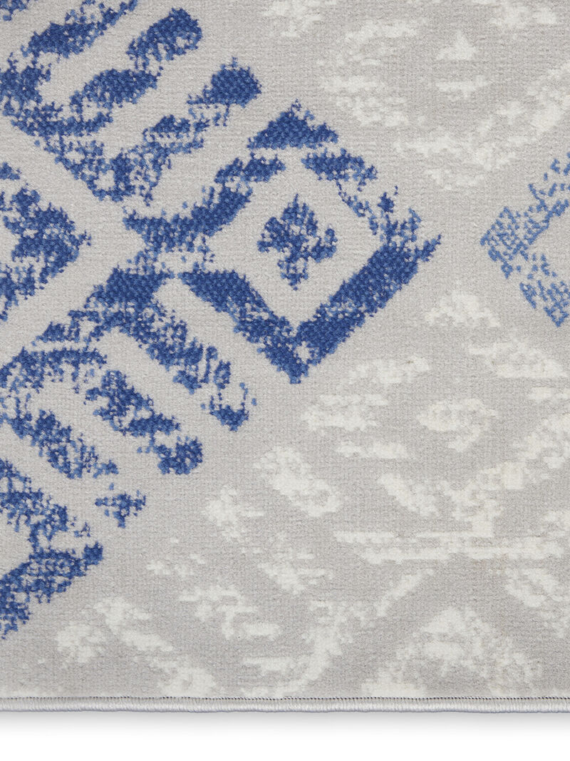 Whimsicle WHS18 Gray/Blue 2' x 8' Rug image number 3