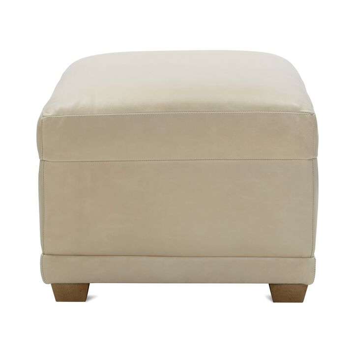 Sylvie Leather Ottoman
