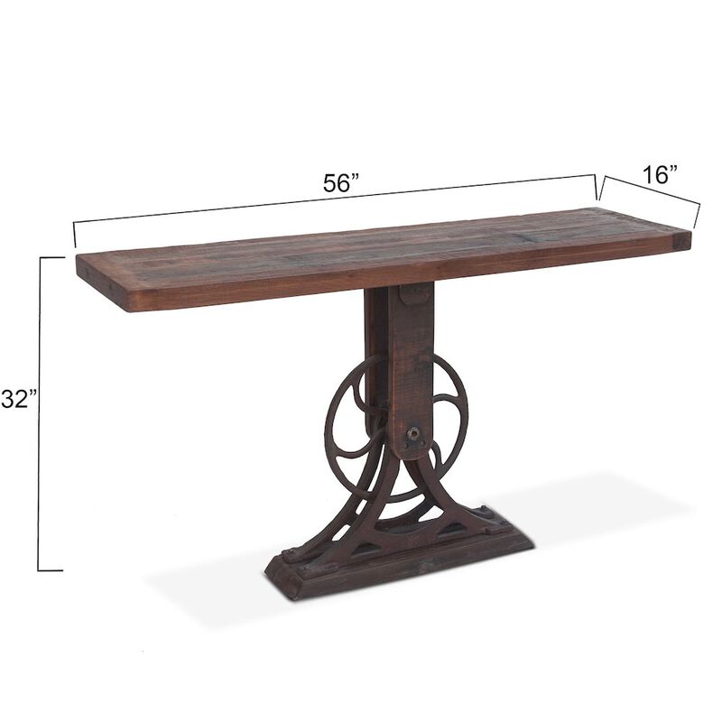 World Interiors Sterling 56-Inch Cast Iron Console Table
