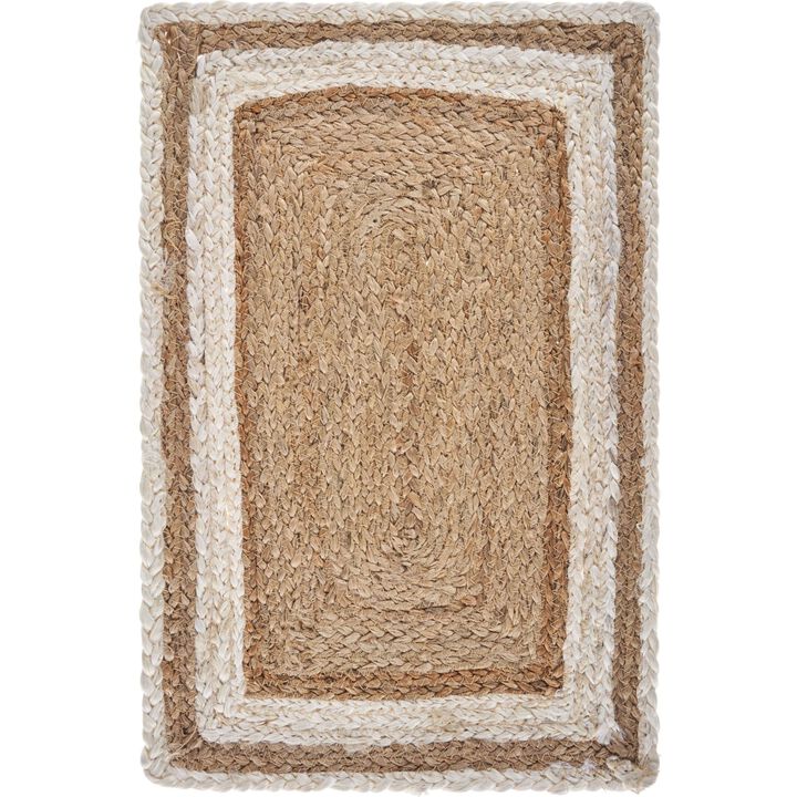 Set of 4 Brown and Beige Tri-Toned Rectangular Place Mats 19"