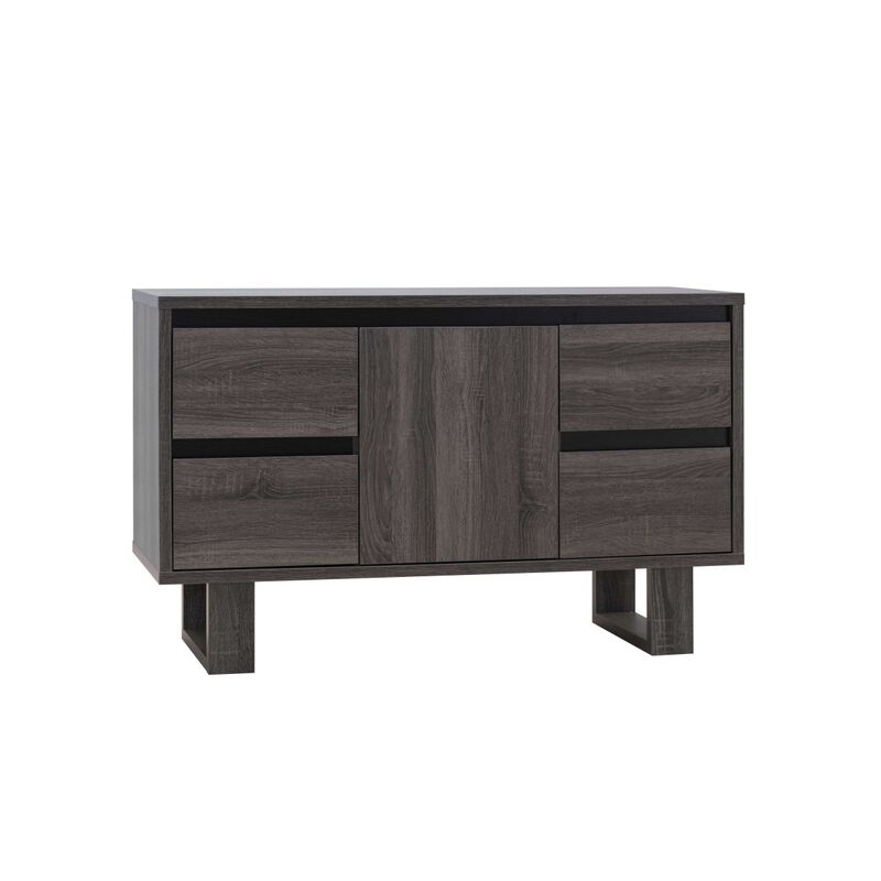 TV Stand Distressed Grey Black