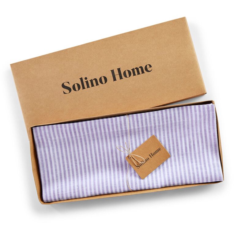 Solino Home 100% Pure Linen Table Runner - Narrow Stripe