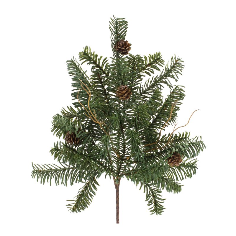 Pine Stem Set of 6 – Plastic Christmas Decorations for Home, Table, and Winter Display