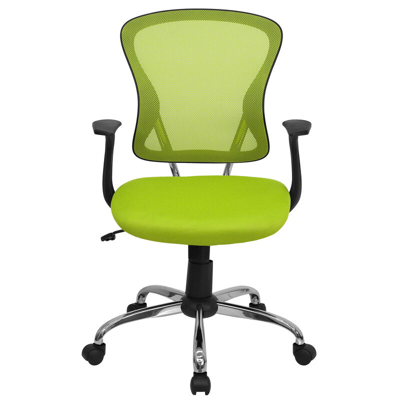 Alfred Mid-Back Dark Gray Mesh Swivel Task Office Chair with Chrome Base and Arms image number 9