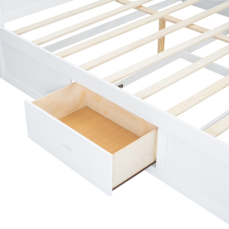 Merax Wood Platform Bed with Multi-storage Headboard