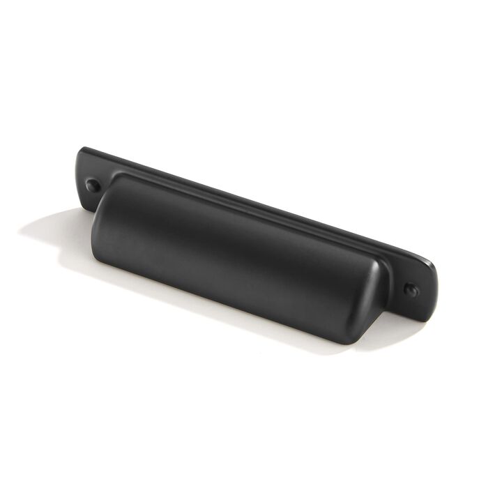khtumeware 10 Pack 3 3/4"" Drawer Pulls Matte Black Drawer Cup Pulls Kitchen Cabinet Hardware for Cabinets Cupboard Handles Draw