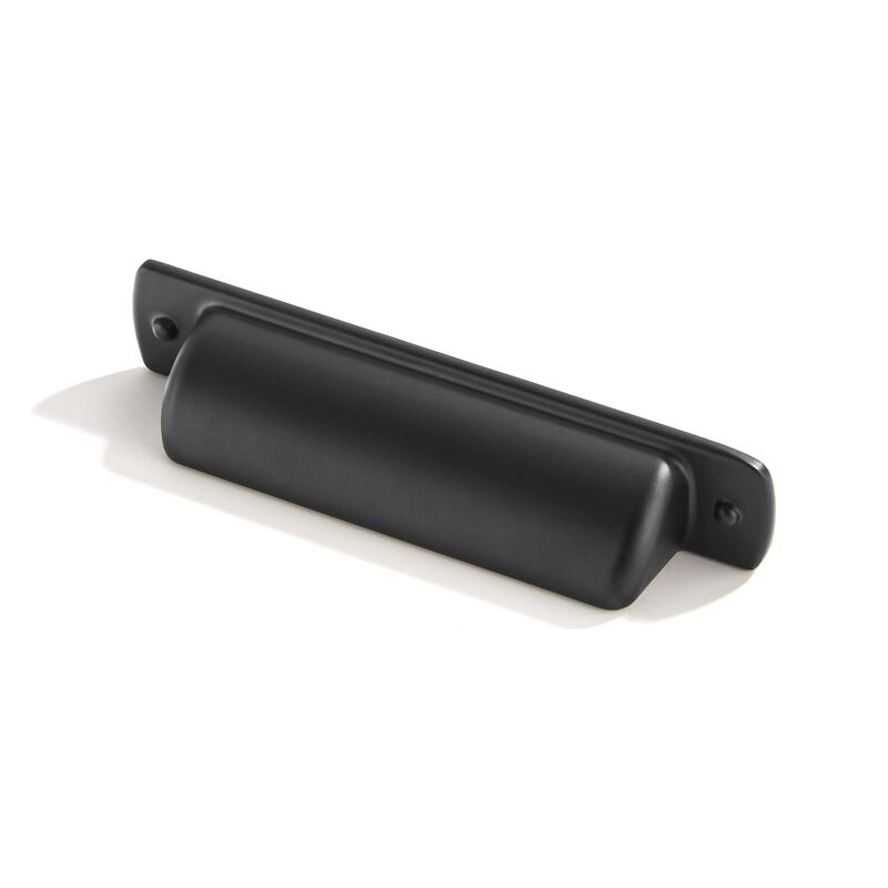 khtumeware 10 Pack 3 3/4"" Drawer Pulls Matte Black Drawer Cup Pulls Kitchen Cabinet Hardware for Cabinets Cupboard Handles Draw