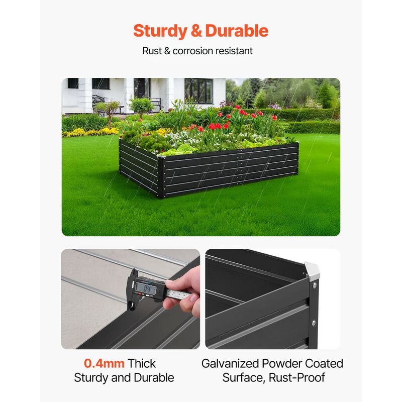 Outdoor Raised Garden Bed Metal Planter Box for Flowers Herbs image number 8
