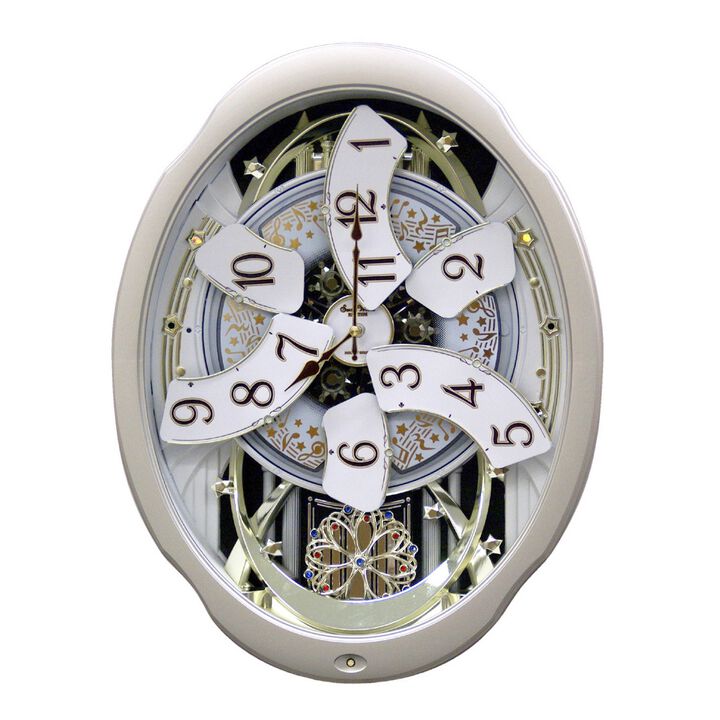 Hivvago Moving Face Pendulum Wall Clock   Plays Melodies Every Hour