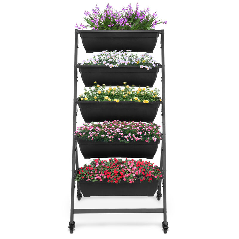 5-Tier Vertical Garden Bed, Space-Saving Raised Planter for Vegetables, Flowers & Herbs