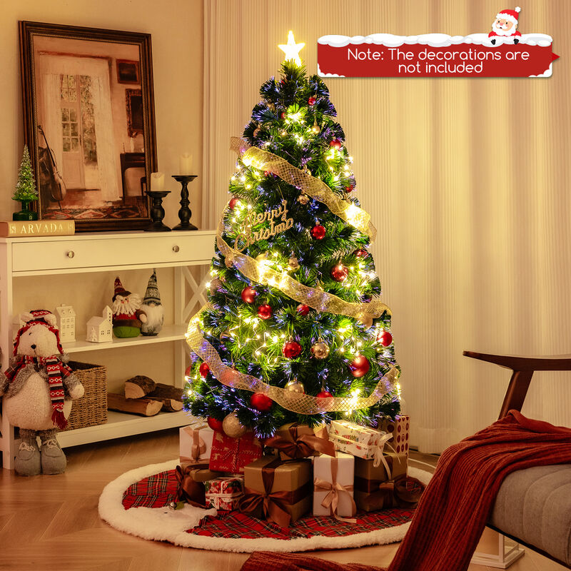 Pre-Lit Artificial Xmas Tree with Top Star and Branch Tips