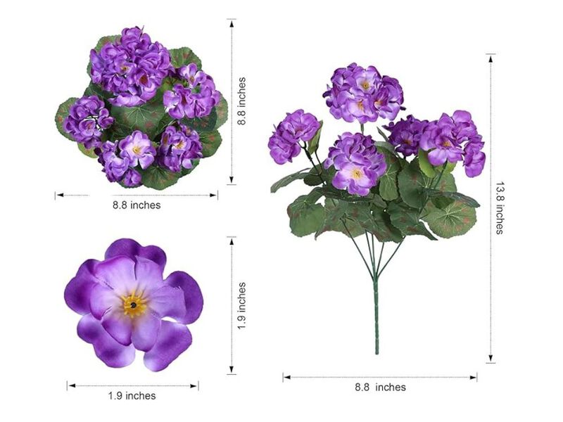 6 Bundle Purple Artificial Outdoor Plants UV Resistant Garden Porch Decor image number 2