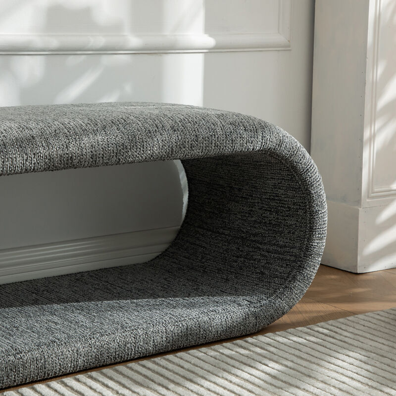 Rospel Chenille Upholstered Bench image number 6