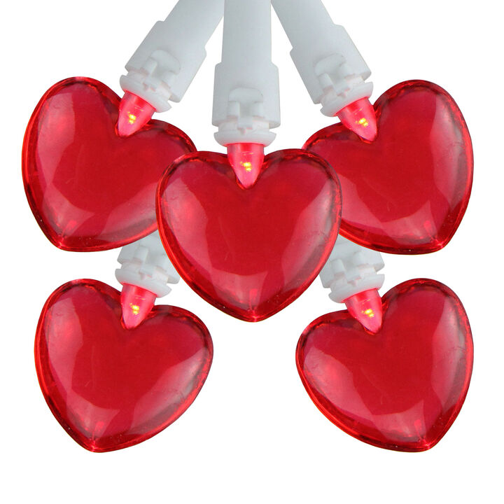 20-Count Red LED Mini Hearts Valentine's Day Lights - 4.75ft  White Wire