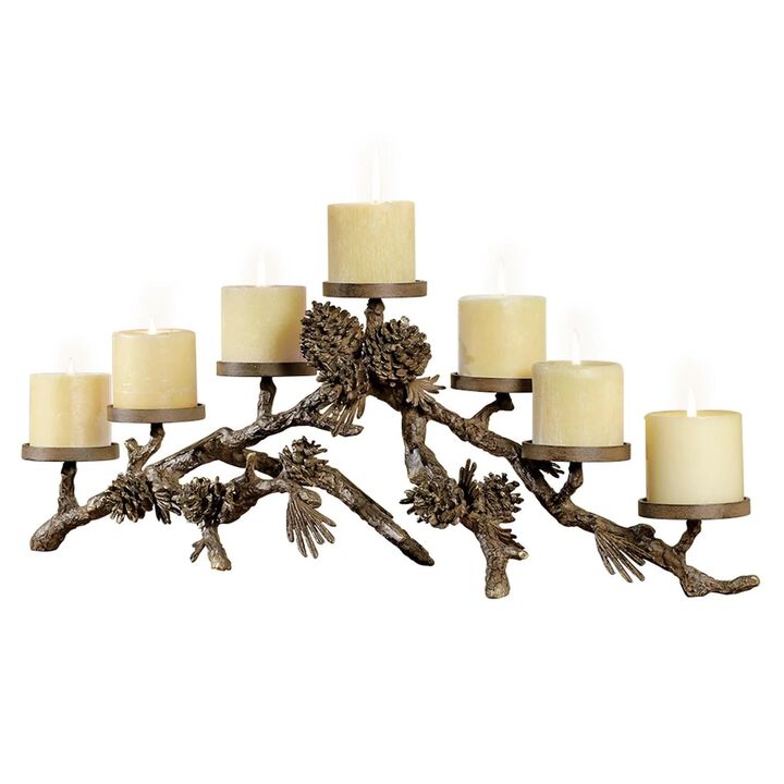 Spi Aluminum Pinecone Mantlepiece Candleholder
