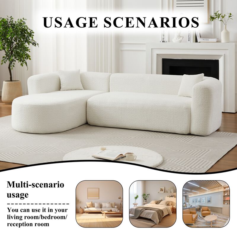 Rorvko Curved Chenille Sectional Sofa image number 2