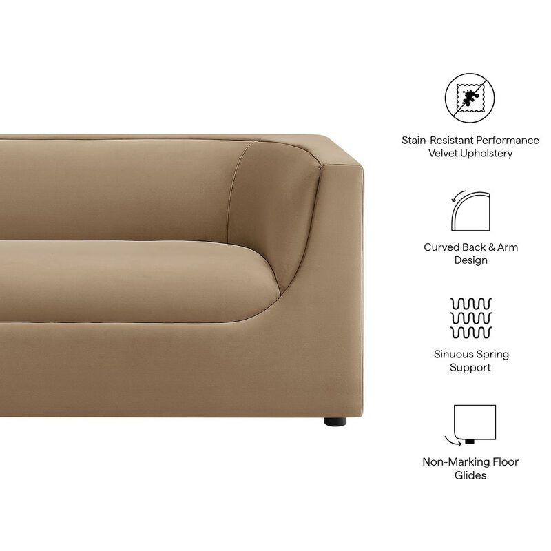 Hilda 67" Curved Back Performance Velvet Loveseat image number 1