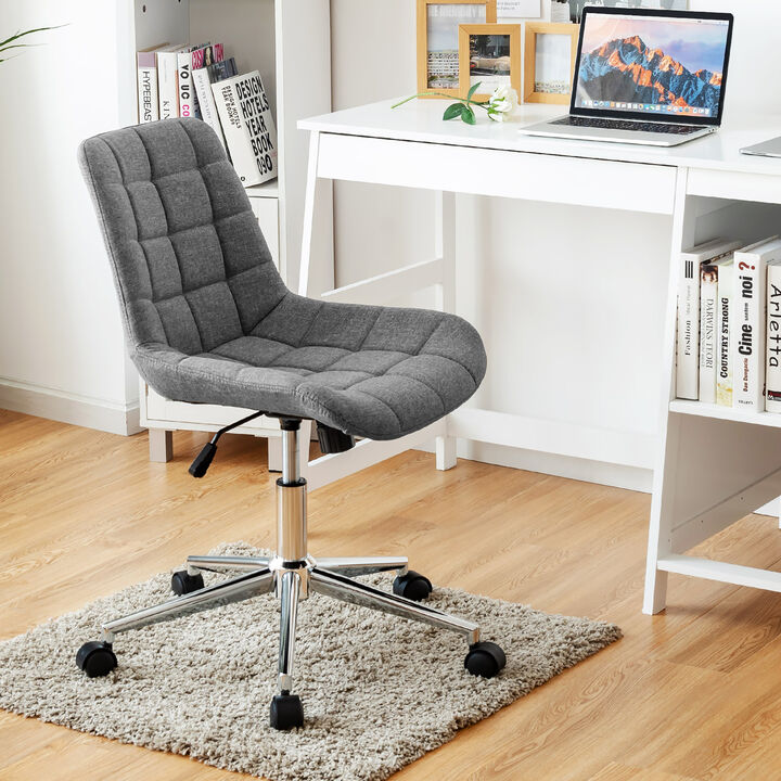 Costway Mid Back Armless Office Chair Adjustable Swivel Fabric Task Desk Chair