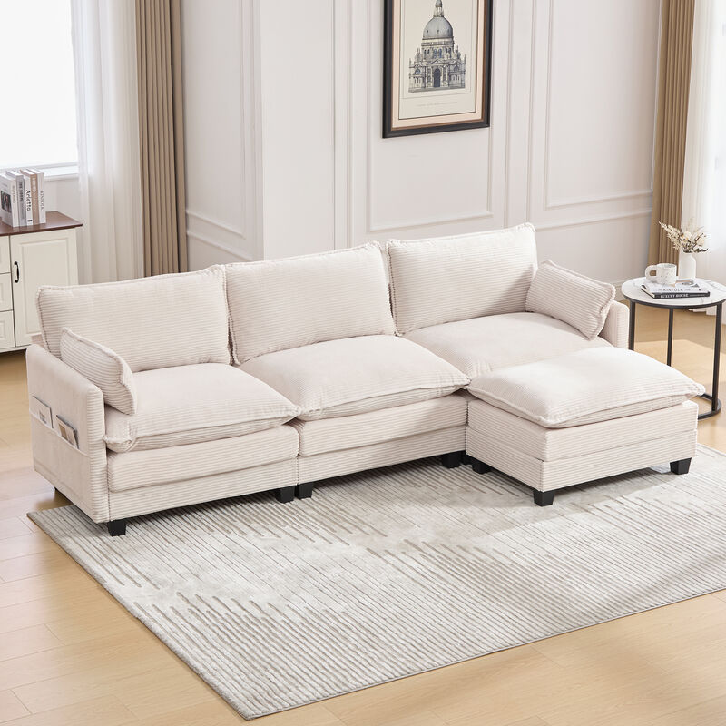 Merax Oversized Modular Sectional Sofa with Movable Ottoman image number 2