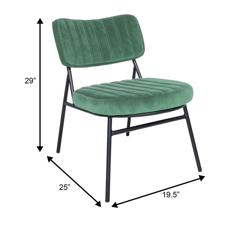 LeisureMod Marilane Velvet Accent Chair with Cushioned Upholstery &ndash; Comfortable, Stylish Chair for Living Rooms, Offices, Lounges, and Modern Spaces