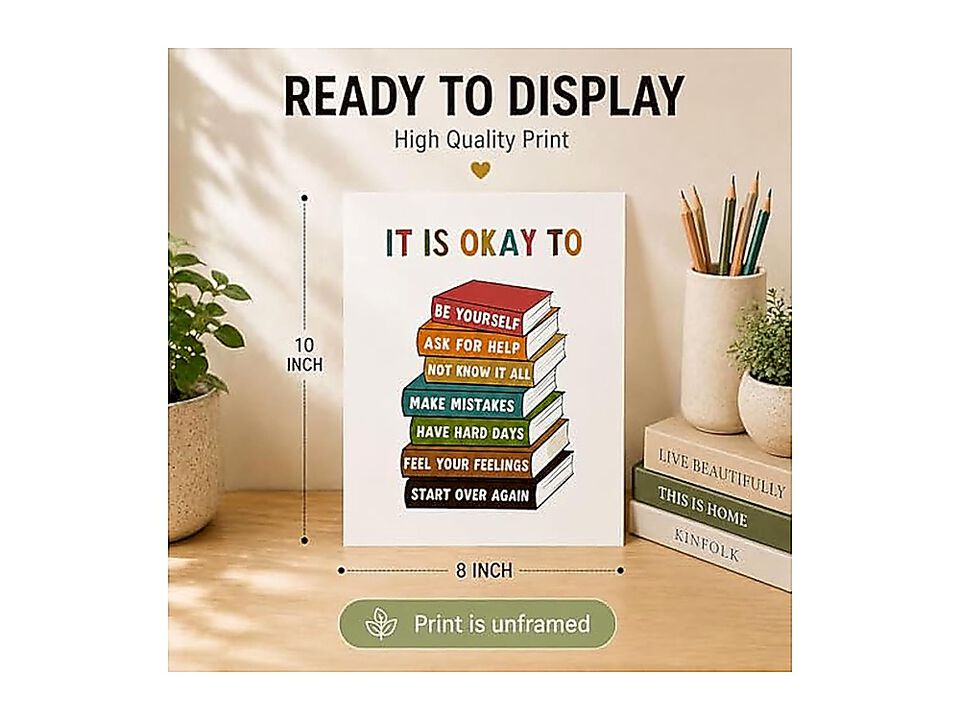 Classroom Signs Wall Art Okay Feel Poster Kids Social Emotional Learning Decor